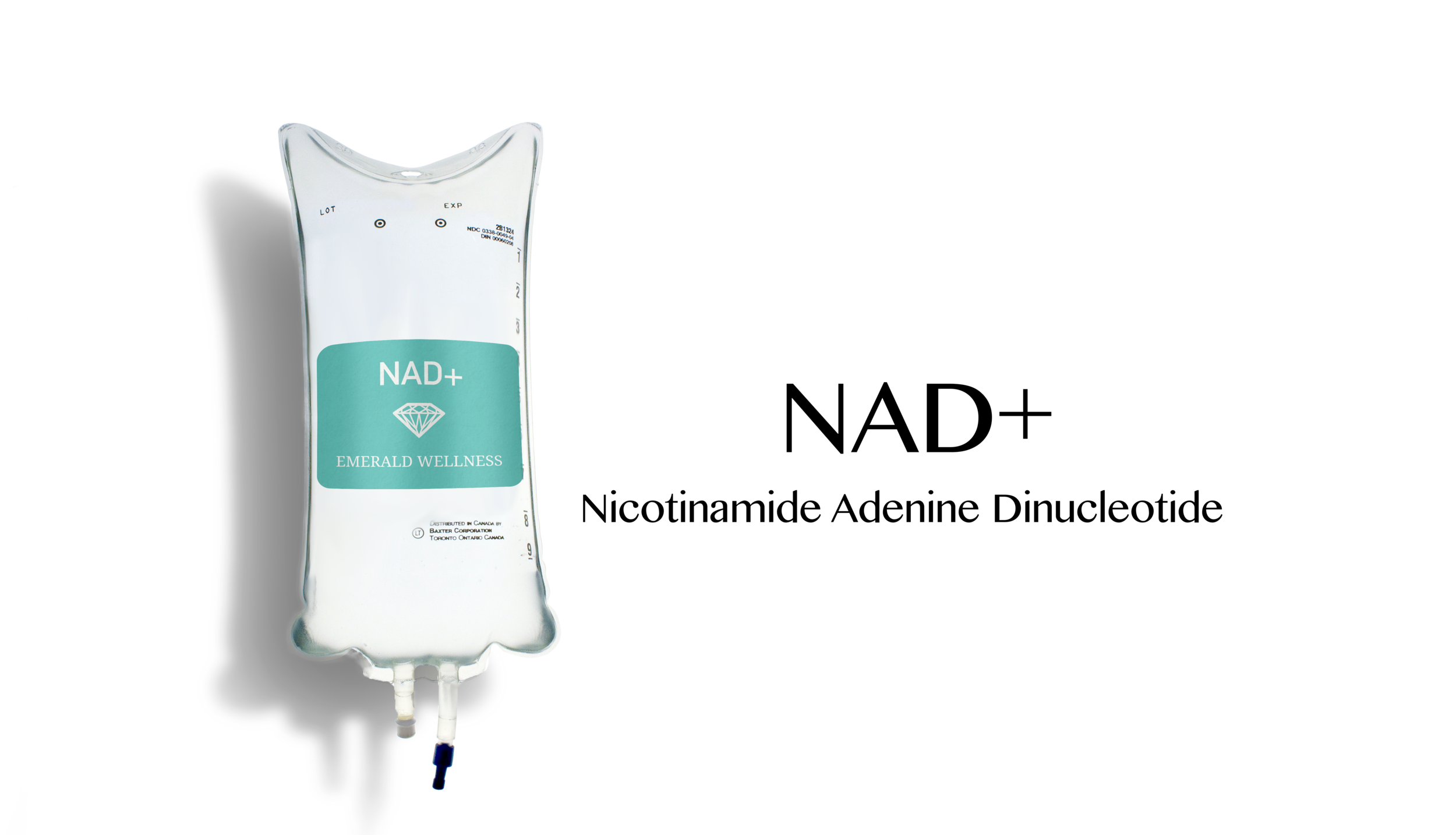 a close-up of a bag of NAD