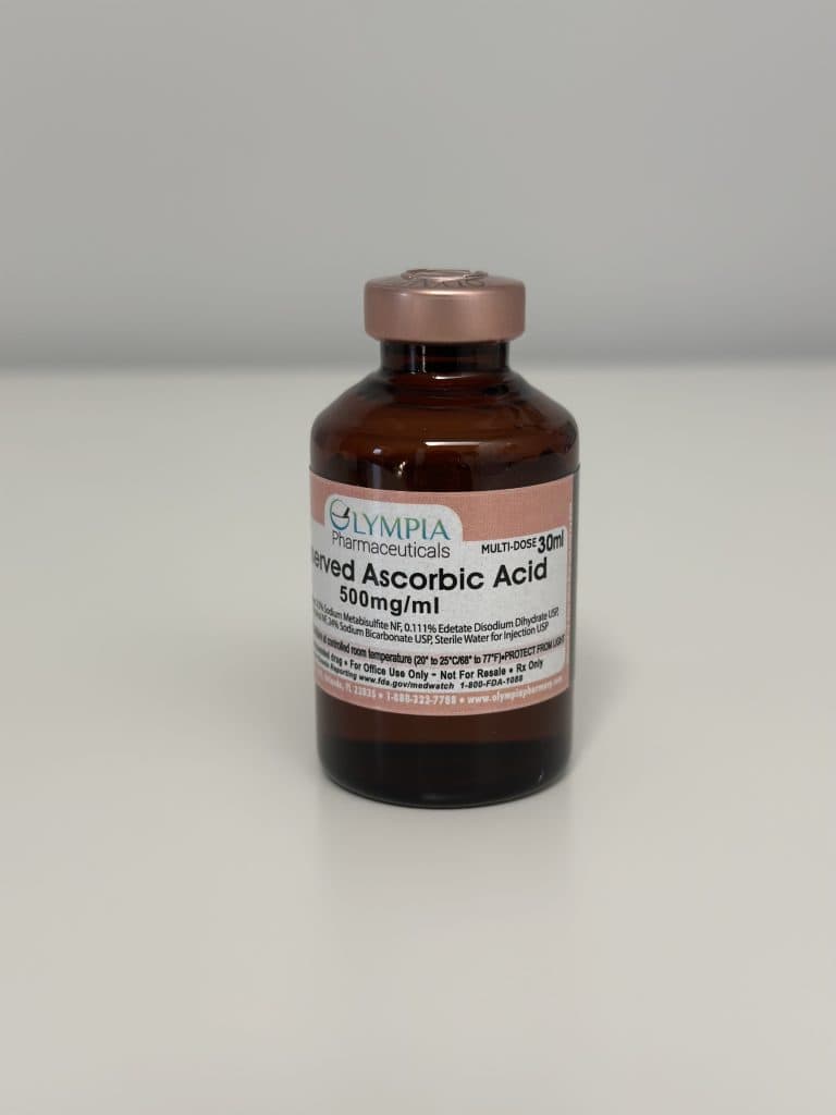 a brown bottle of ascorbic acid