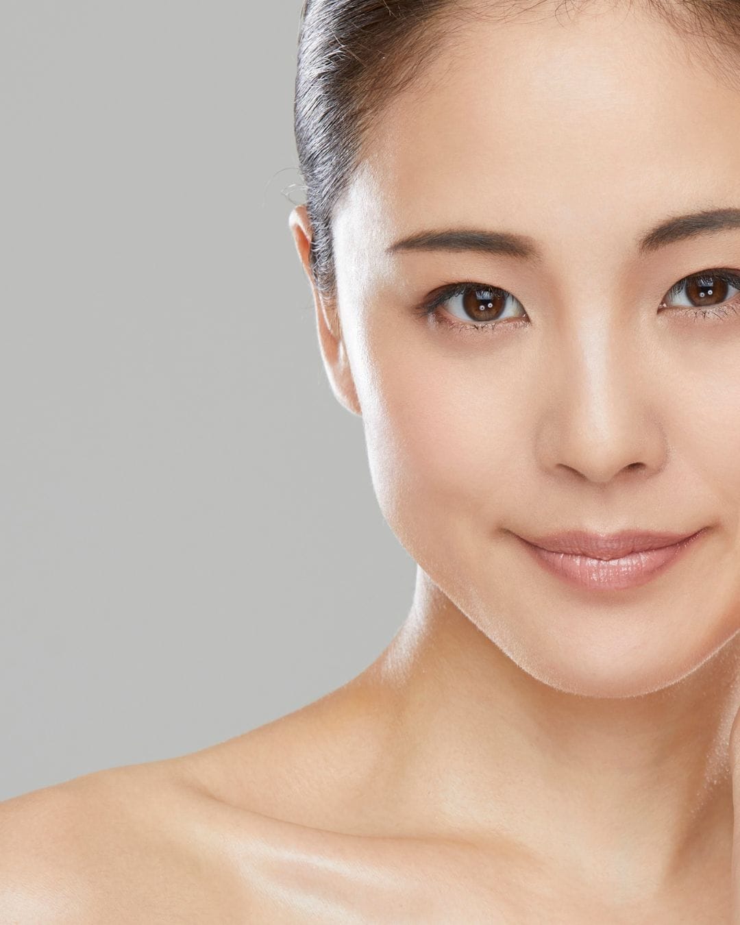 a close-up of a woman